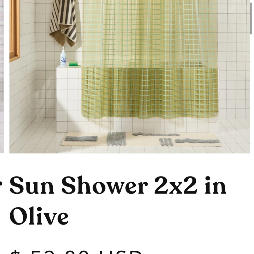 Quiet town Olive Green Sheer Shower Curtain